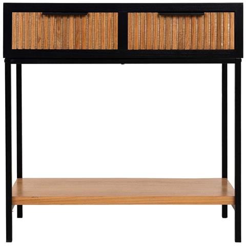 Mobile Ingresso Con 2 Cassetti, Legno E Metallo, 80x42x79h Cm - Foto 2