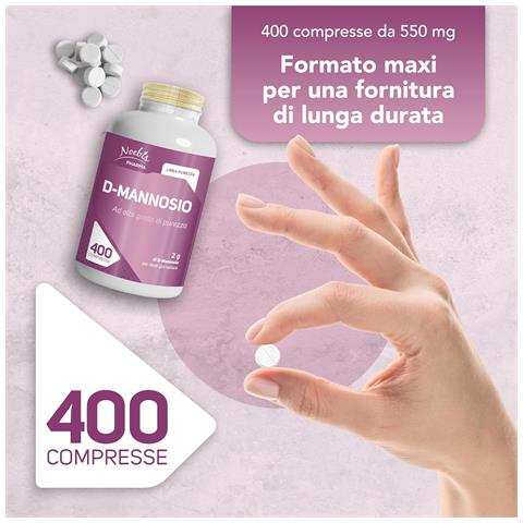 D-Mannosio 400 Compresse - Formula Pura in Compresse - Benessere Vie Urinarie e Uso Quotidiano (Confezione sestupla) - Foto 2