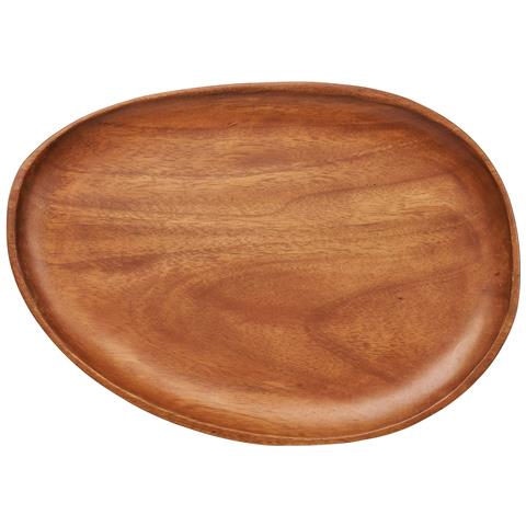 Vassoio Decorativo In Legno Di Acacia 39x28 Cm — Tono Miele Naturale - Foto 2