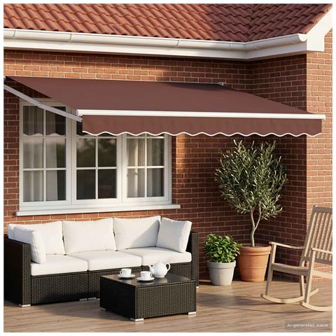 Tettuccio Elettrico Retrattile Marrone e bianco 3 x 2,5 m - Foto 2