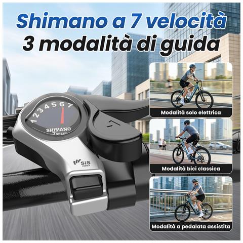 Bicicletta Elettrica GT300 26 Pollici E-bike 250W, Batteria 36V 10Ah 7 Velocità Autonomia 30-50km Blu - Foto 7