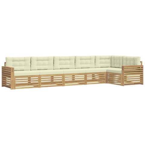 Set di divani da esterno 6 pcs Bianco e Crema - Foto 1