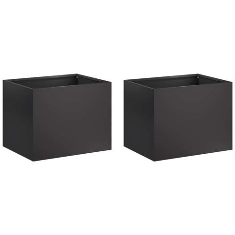 Vaso da giardino 2 pz Nero 40 x 30 x 30 cm - Foto 1