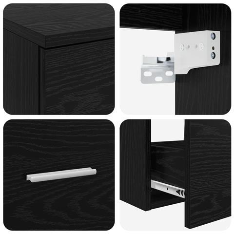 Set di mobili per il bagno 2 pz Rovere Nero - Foto 2