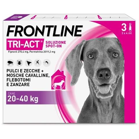 Tri Act X3 Pipette, Antiparassitario per Cani e Cuccioli (Taglia l 20 40 kg) Contro Pulci, Zecche, Zanzare, Pappataci e Leishmaniosi - Foto 1