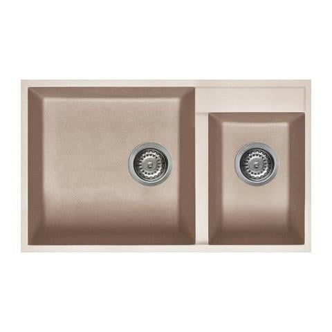 Lavello Quadra 440 Granitek Sottotop 78x 47 cm 2 vasche Colore Avena 51 - Foto 1