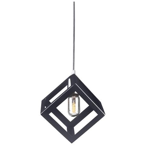 10 Lampadari V-tac Portalampada Geometrico Quadrato 3d Pendente Sospsensione E27 Nero Opaco - Foto 1