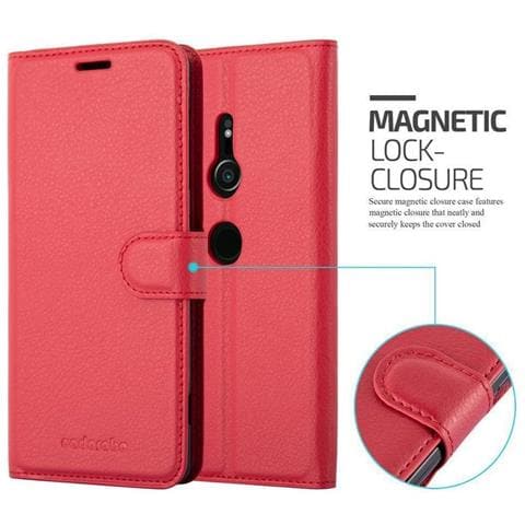 Custodia Compatibile Con Sony Xperia Xz2 In Rosso Carminio - Coperchio Protettiva Con Chiusura Magnetica, Funzione Stand E Tasca Per Le Carte - Foto 5