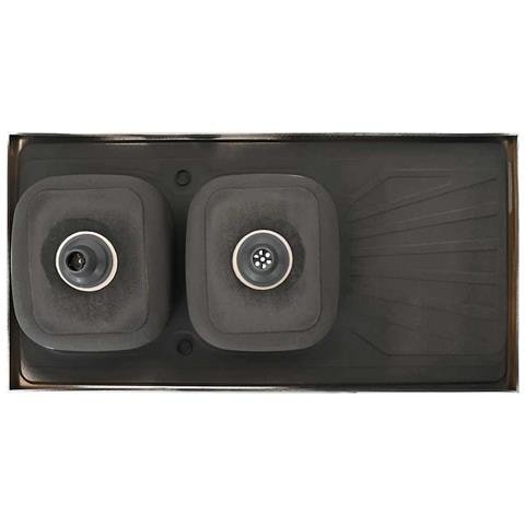 Lavello da Cucina Doppia Vasca Argento 1200x600x155 mm Acciaio - Foto 2