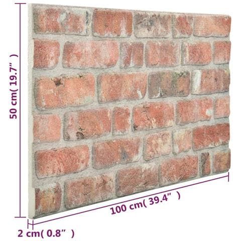 Pannelli Murali 3d Con Design A Mattoni Rossi 10 Pz Eps - Foto 2