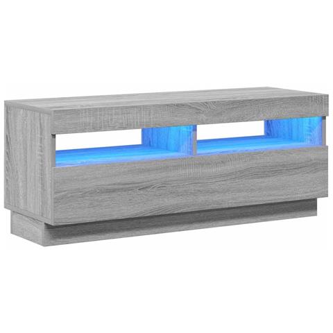 Mobile Porta TV con Luci LED Grigio Sonoma 100x35x40 cm - Foto 1