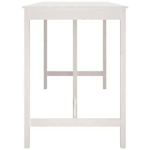 Tavolo da Bar Bianco 180x80x110 cm in Legno Massello di Pino - Foto 8