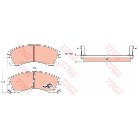 Pattini Freno Mitsubishi Galant Vi 3.5 Xi Gdb1126 - Foto 1