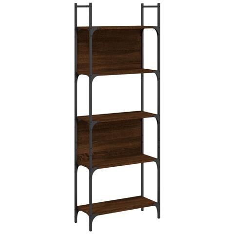 Libreria 5 Ripiani Rovere Marrone 60,5x24x166,5 Cm Multistrato - Foto 2