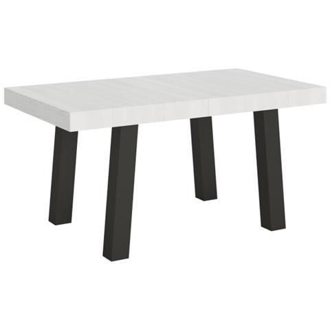 Tavolo Allungabile 90x160/264 Cm Bridge Telaio Antracite - Bianco Frassino - Foto 1