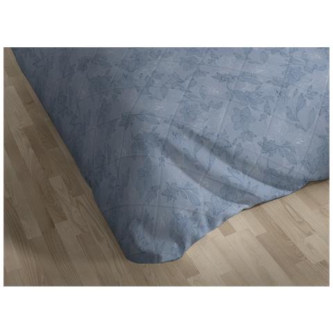 Trapuntino Piumino Estivo Primaverile 100gr Mq Leggero Disegno Lily Singolo Blu - Foto 2