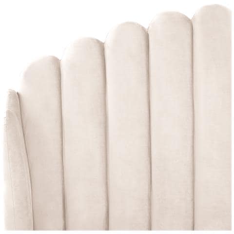 Letto Matrimoniale Velluto Beige 180 X 200 Cm Ambillou - Foto 2