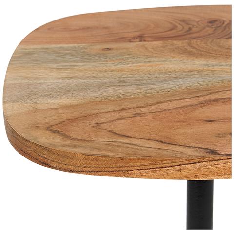 Tavolino Metallo E Legno Chiaro E Nero Oasis - Foto 2