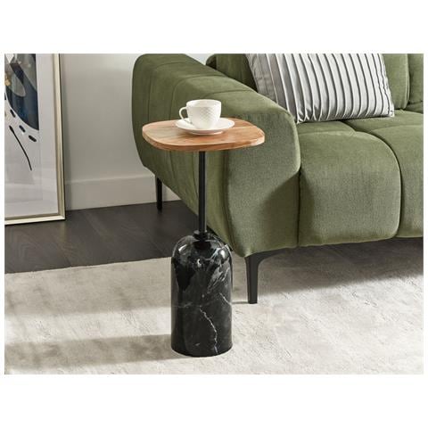 Tavolino Metallo E Legno Chiaro E Nero Oasis - Foto 1