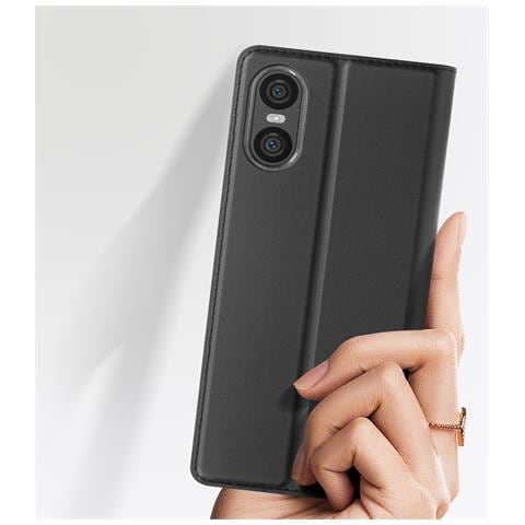Custodia Per Sony Xperia 10 Vi Copertina Portacarte Supporto Video, Nero - Foto 2
