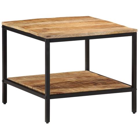 Tavolino Da Salotto 55x55x45 Cm Legno Massello Di Mango Grezzo - Foto 1