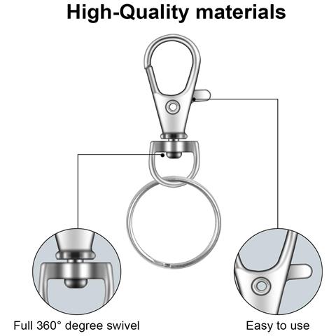 Confezione Da 60 Ganci Portachiavi In Bronzo Con Anelli Portachiavi Bronze - Foto 5