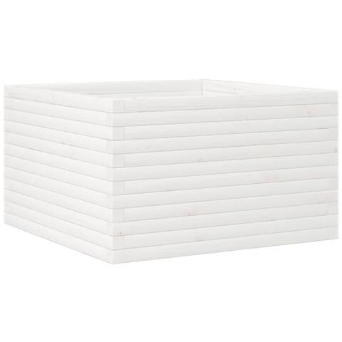 Fioriera Da Giardino Bianca 80x80x45,5cm Legno Massello Di Pino - Foto 2