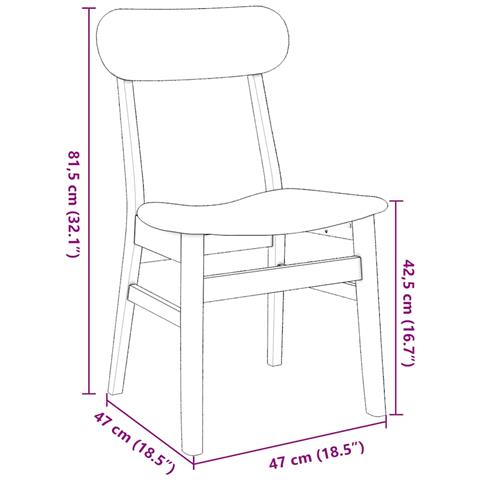Sedie da Pranzo con Cuscini 2 pz in Legno Massello di Hevea - Foto 2