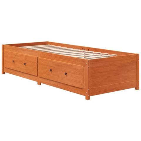 Dormeuse Senza Materasso Marrone Cera 75x190 Cm Legno Di Pino - Foto 3