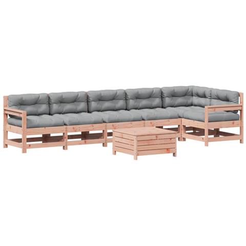 Set Divani Giardino 7 Pz Con Cuscini Legno Massello Di Douglas - Foto 2
