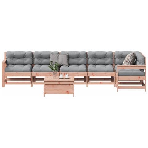 Set Divani Giardino 7 Pz Con Cuscini Legno Massello Di Douglas - Foto 1