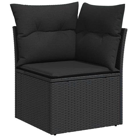 Set Divani Da Giardino Con Cuscini 8 Pz Nero In Polyrattan - Foto 3
