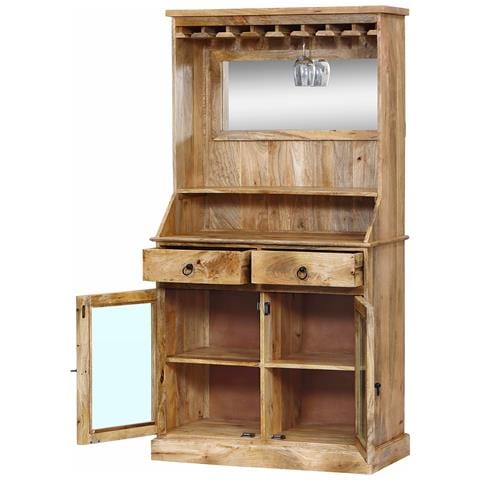 Stiller - Mobile In Legno Di Mango Con 2 Ante, 2 Cassetti E Porta Bicchieri - Foto 2