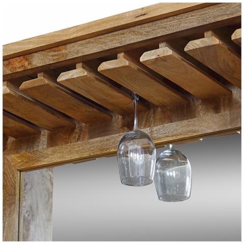 Stiller - Mobile In Legno Di Mango Con 2 Ante, 2 Cassetti E Porta Bicchieri - Foto 4