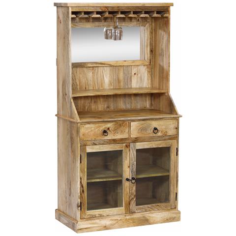 Stiller - Mobile In Legno Di Mango Con 2 Ante, 2 Cassetti E Porta Bicchieri - Foto 1