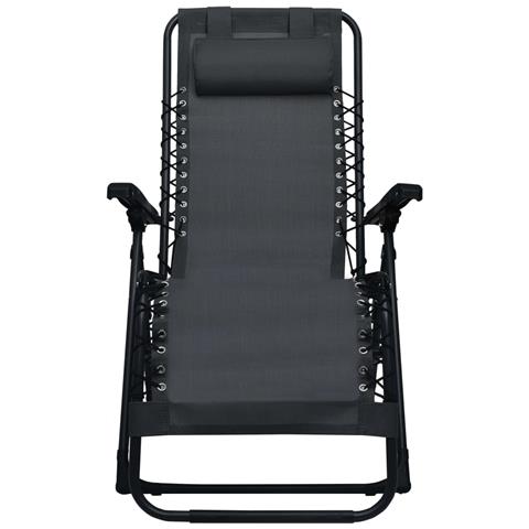 Sdraio Pieghevole Nero In Textilene - Foto 1