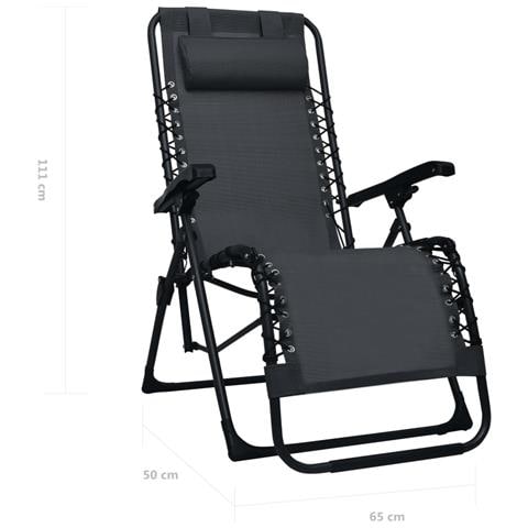 Sdraio Pieghevole Nero In Textilene - Foto 8