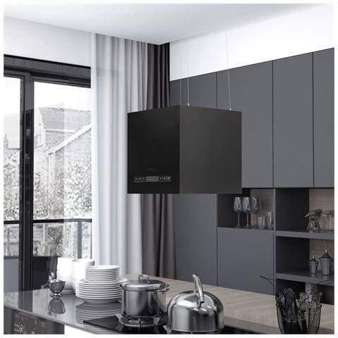 Cappa Da Cucina Ad Isola Sospesa Lcd Sensore 37 Cm In Acciaio - Foto 8