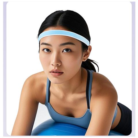 Fascia Sportiva Anti-scivolo Assorbi Sudore Ad Alta Elasticità Lightblue - Foto 4