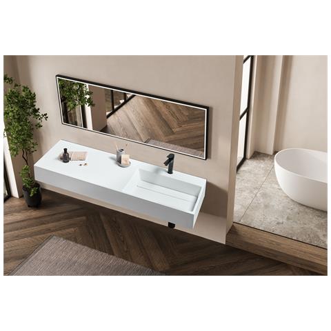 Lavabo A Parete Bianco 150 X 48 Cm Cusco - Foto 1