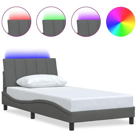 Giroletto senza Materasso Grigio Scuro 100x200 cm Tessuto - Foto 1