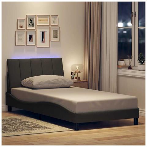 Giroletto senza Materasso Grigio Scuro 100x200 cm Tessuto - Foto 2