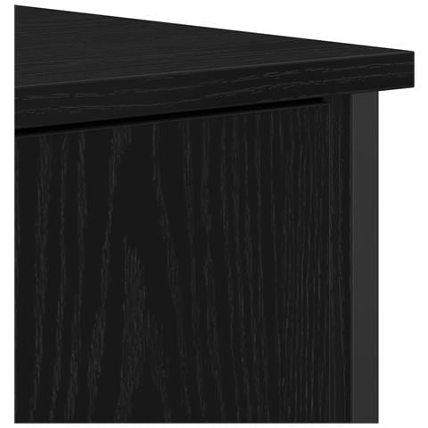 Mobile da buffet rovere nero 70x30x80 cm legno ingegnerizzato e acciaio - Foto 9