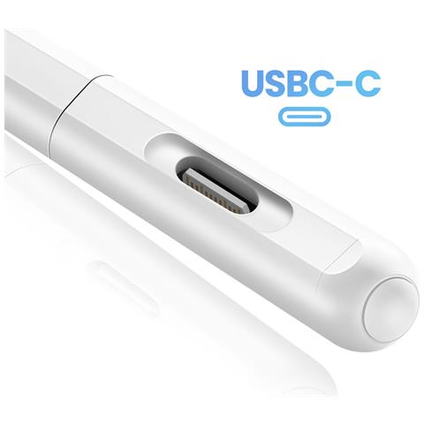 Stilo Bluetooth Per Ipad Pro Con Usb-c Ultra Leggero Magnetico Autonomia 8h, Bianco - Foto 5