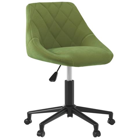 Sedia Da Ufficio Girevole Verde Chiaro In Velluto - Foto 1