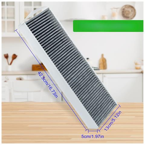 Filtro Per Cappa Da Cucina A Carbone Attivo Grigio 150 Cm - Foto 5