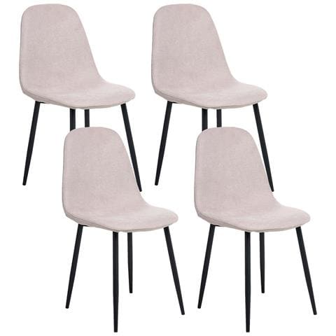 Set Di 4 Sedie Da Pranzo Crandall Tessuto Beige - Foto 2