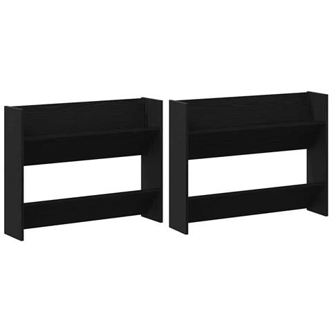 Armadi per scarpe da muro 2 pcs Rovere nero Legno multistrato - Foto 1
