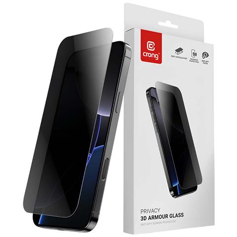 Protezione Schermo Privacy 3d Armour Per Iphone 16 Pro Anti-spia, Nero Transparente - Foto 2