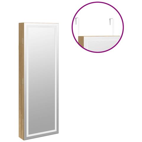 Armadio Portagioie a Specchio con Luci LED a Parete - Foto 9